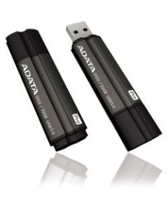 Adata 32GB Superior S102 Pro USB 3.0 Flash Drive - Arc-shape - 32 GB - USB 3.0 - 100 MB/s Read Speed - 50 MB/s Write Speed - Titanium Gray - Lifetime Warranty