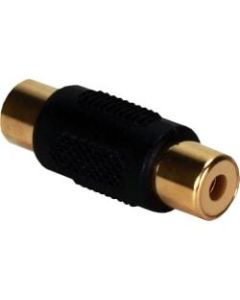 QVS RCA Female to Female Coupler - 1 x RCA Female Audio/Video - 1 x RCA Female Audio/Video - Gold Connector - Black