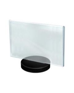 Azar Displays Acrylic Frames On Round Bases, Horizontal, 11in x 8 1/2in, Clear/Black, Pack Of 10