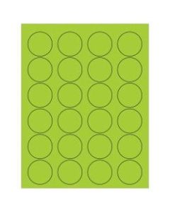 Office Depot Brand Labels, LL193GN, Circle, 1 5/8in, Fluorescent Green, Case Of 2,400