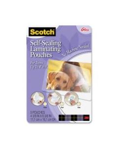 3M Self-Sealing Photo Laminating Sheets, 4in x 6in, Pack of 5