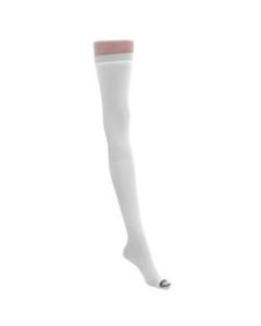 Medline EMS Nylon/Spandex Thigh-Length Anti-Embolism Stockings, Large Short, White, Pack Of 6 Pairs