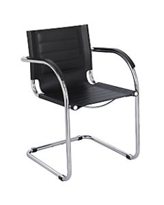 Safco Flaunt Bonded Leather Guest Chair, Chrome/Black