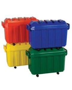 ECR4KIDS Assorted Stackable Storage Trunks - 4 Pk. - External Dimensions: 27.3in Width x 13.5in Depth x 17.3in Height - 18 gal - Stackable - Plastic - Assorted - 4 Pack
