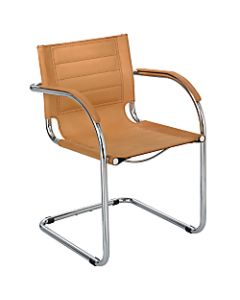 Safco Flaunt Guest Chair, Chrome/Camel Microfiber