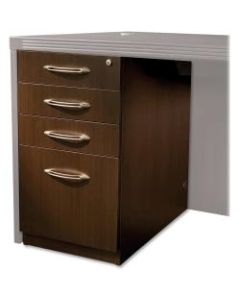Mayline Aberdeen Series Desk Padestal - 15.3in x 26.5in x 27.5in - Fluted Edge - Material: Particleboard - Finish: Laminate, Mocha