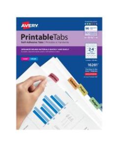 Avery Printable Self-Adhesive Tabs 16281, 1-1/4in x 1in, 96 Tabs
