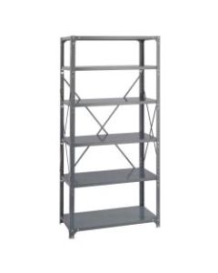 Safco Commercial Steel Shelf Pack, 75inH x 36inW x 18inD, 6 Shelves, Gray