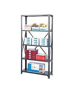 Safco Commercial Steel Shelf Pack, 75inH x 36inW x 24inD, 6 Shelves, Gray