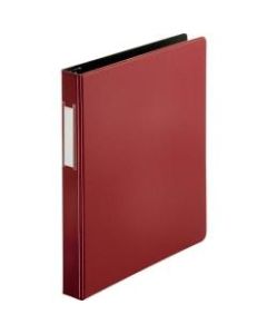 Business Source Slanted D-ring Binders - 1in Binder Capacity - 3 x D-Ring Fastener(s) - 2 Internal Pocket(s) - Chipboard, Polypropylene - Burgundy - PVC-free, Non-stick, Spine Label, Gap-free Ring, Non-glare, Heavy Duty, Open and Closed Triggers - 1 Each