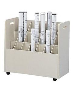 Safco Mobile Roll File, 21 Compartments, 3 3/4in Tubes