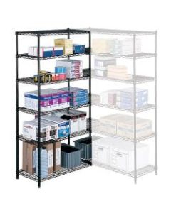 Safco Industrial Wire Shelving Starter Unit, 36inW x 18inD, Black