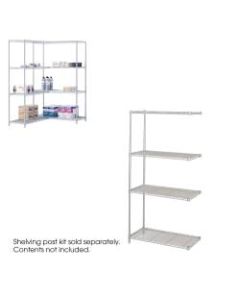Safco Industrial Wire Shelving Add-On Unit, 36inW x 18inD, Gray