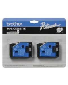 Brother TC-10 Black-On-Clear Tapes, 0.5in x 25ft, Pack Of 2
