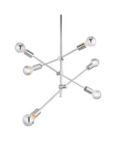 Zuo Modern Brixton LED Ceiling Lamp, 33-1/2inW, Chrome