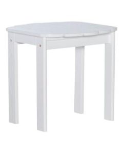 Linon Home Decor Products Troy Indoor/Outdoor Adirondack End Table, 18-1/8inH x 18-1/8inW x 18-1/2inD, White