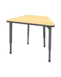 Marco Group Apex Series Adjustable Trapezoid Student Desk, Fusion Maple/Gray