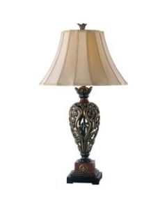 Kenroy Home Iron Lace Table Lamp, 32-3/4inH, Gold Shade/Gold Base