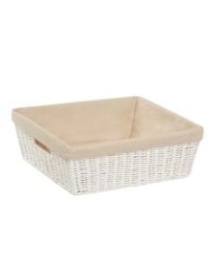 Honey-Can-Do Paper Rope Shelf Tote With Liner, Medium Size, White
