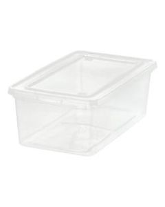 Office Depot Brand Poly Storage Containers, 5.9 Quarts, 12 7/8in x 7 1/2in x 4 1/2in, Clear, Case Of 4