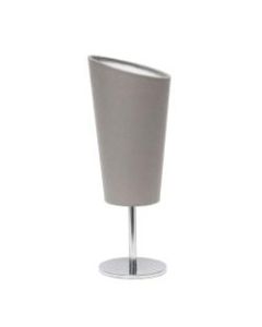 Simple Designs Mini Chrome Table Lamp With Angled Shade, 12-5/8inH, Gray Shade/Chrome Base