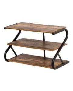 Honey Can Do Rustic Z-Frame 3-Level Shoe Rack, 16inH x 13-1/2inW x 25-11/16inD, Brown