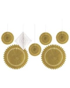 Amscan Paper Decorating Kit, Gold, Set Of 9 Pieces