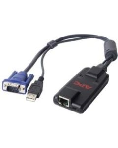 APC by Schneider Electric KVM 2G, Server Module, USB with Virtual Media - 1.67 ft KVM Cable for Video Device, Keyboard, Mouse, Monitor - First End: 1 x RJ-45 Female Network - Second End: 1 x HD-15 Male VGA, Second End: 1 x Type A Male USB - Black