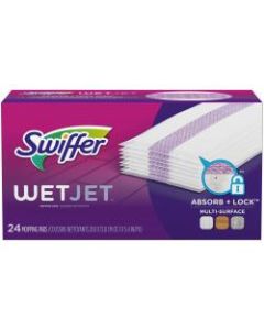 Swiffer WetJet System Refill Cloths, 14in x 3in, 24 Cloths Per Pack, Box Of 4 Packs