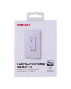 Honeywell Z-Wave Plus Tamper-Resistant Smart Outlet, White, 39349