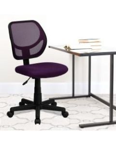 Flash Furniture Mesh Low-Back Swivel Chair, Purple/Black