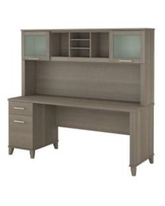 Bush Furniture Somerset Office Desk With Hutch, 72inW, Ash Gray, Standard Delivery
