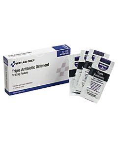 First Aid Only Triple Antibiotic Ointment Packets, 0.5 Gram, Box Of 12