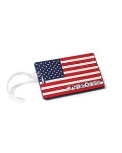 Samsonite PVC ID Tag, 4inH x 3inW x 1/16inD, American Flag
