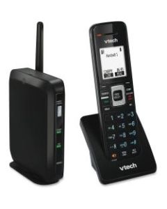 VTech ErisTerminal VSP600 IP Phone - Cordless - DECT 6.0 - Desktop, Wall Mountable - 6 x Total Line - VoIP - Caller ID - SpeakerphoneNetwork (RJ-45) - PoE Ports - SIP, STUN, NAT, RTP, SRTP, SNTP, IPv4, DHCP Protocol(s)
