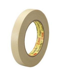 3M 2308 Masking Tape, 3in Core, 0.75in x 180ft, Natural, Pack Of 48