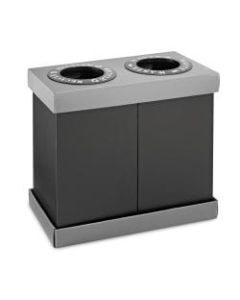 Alpine 2-Compartment Indoor Trash Bin, 28 Gallon, Black