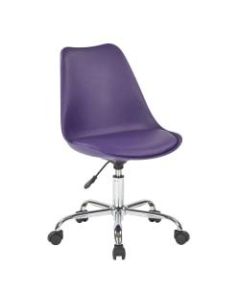Ave Six Emerson Mid-Back Chair, Purple/Silver