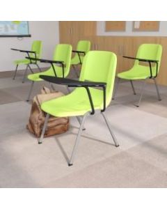 Flash Furniture Ergonomic Shell Chair With Left-Handed Flip-Up Tablet Arm, Green