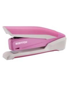 Bostitch InCourage Spring-Powered Desktop Stapler, 20 Sheets Capacity, Pink/White