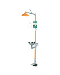 Eye Wash & Shower Stations, 11 1/2 in, SS & Safety Orange