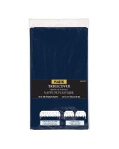Amscan Rectangular Plastic Table Covers, 54in x 108in, True Navy, Pack Of 7 Table Covers