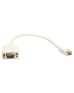 Tripp Lite Mini DVI to VGA Cable Adapter, Video Converter for Macbooks and iMacs (M/F) - 8in DVI/VGA Video Cable for MacBook, Notebook, Monitor, iMac - First End: 1 x HD-15 Female VGA - Second End: 1 x Mini-DVI Male Video - White