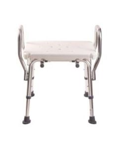 DMI Heavy-Duty Bath And Shower Chair With Arms, 20inH x 19inW x 13inD, White