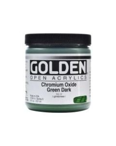 Golden OPEN Acrylic Paint, 8 Oz Jar, Chromium Oxide Green Dark