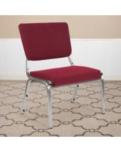 Flash Furniture HERCULES Fabric Bariatric Medical Reception Chair With Antimicrobial Protection And 3/4-Panel Back, Burgundy/Silvervein