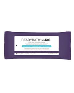 ReadyBath LUXE Total Body Cleansing Heavyweight Washcloths, Unscented, 8in x 8in, White, 8 Washcloths Per Pack, Case Of 24 Packs