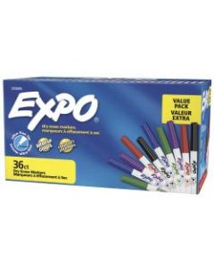 EXPO Low-Odor Ultra-Fine Tip Dry-Erase Markers, Assorted Colors, Pack Of 36