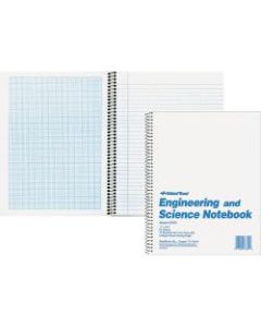 Rediform Engineering and Science Notebook - Letter - 60 Sheets - Wire Bound - Both Side Ruling Surface Light Blue Margin - 16 lb Basis Weight - 8 1/2in x 11in - White Paper - White Cover - Unpunched, Heavyweight, Hard Cover - 1Each