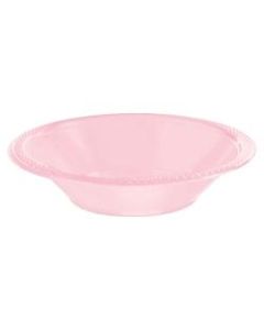 Amscan 12 Oz Plastic Bowls, 1-1/2in x 7-1/2in, Blush Pink, 20 Bowls Per Pack, Set Of 4 Packs